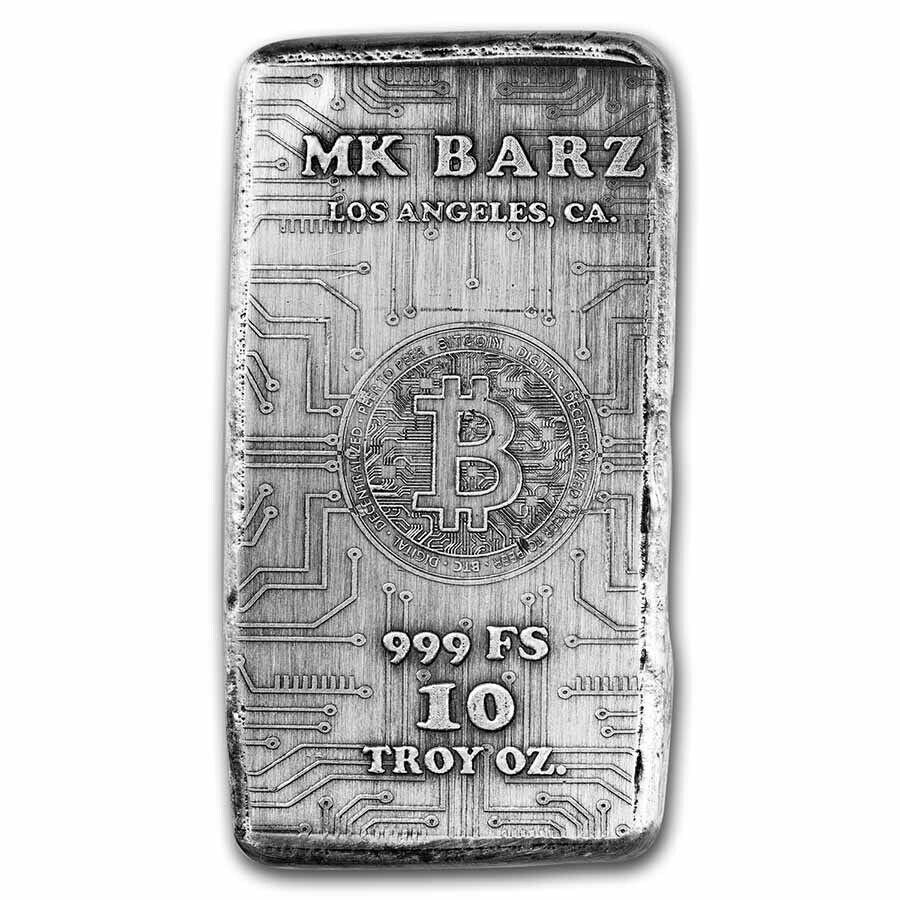 ڶ/ʼݾڽա ƥ 󥳥 [̵] 10󥹥ϥСС-BITCOIN -SKU263700 10 oz Hand Poured Silver Bar - Bitcoin - SKU#263700