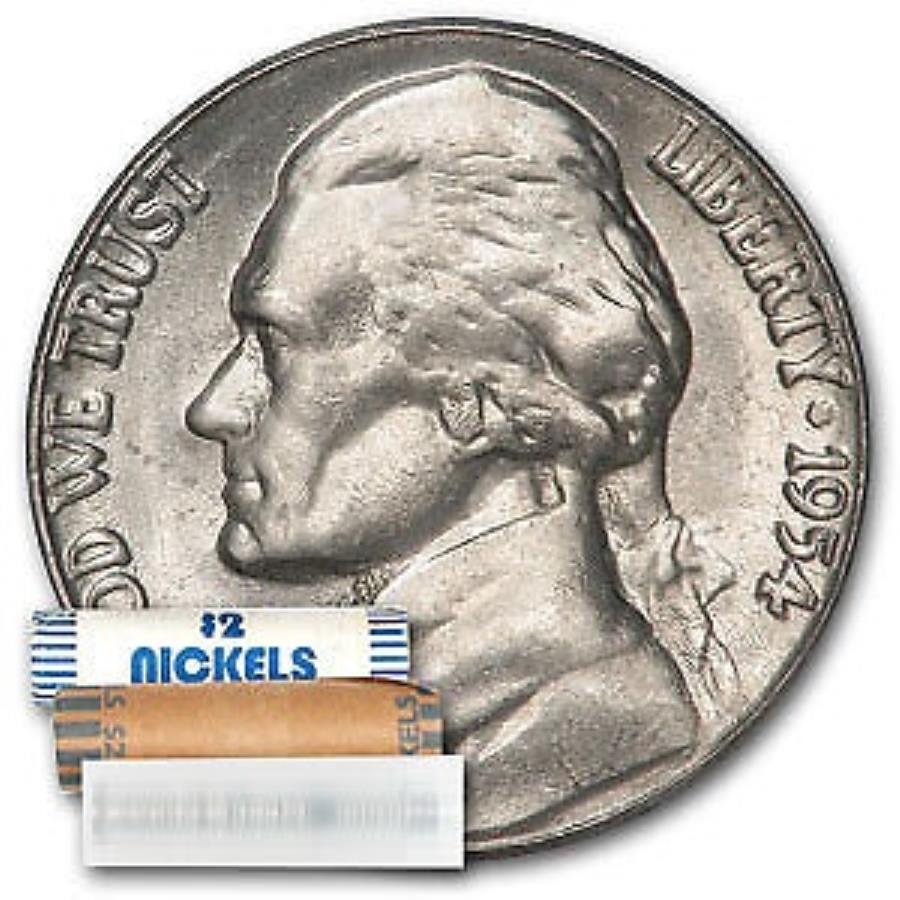 yɔi/iۏ؏tz AeB[NRC _RC [] 1954-SWFt@[\jbP40-Coin Roll Bu-SKU29233 1954-S Jefferson Nickel 40-Coin Roll BU - SKU#29233