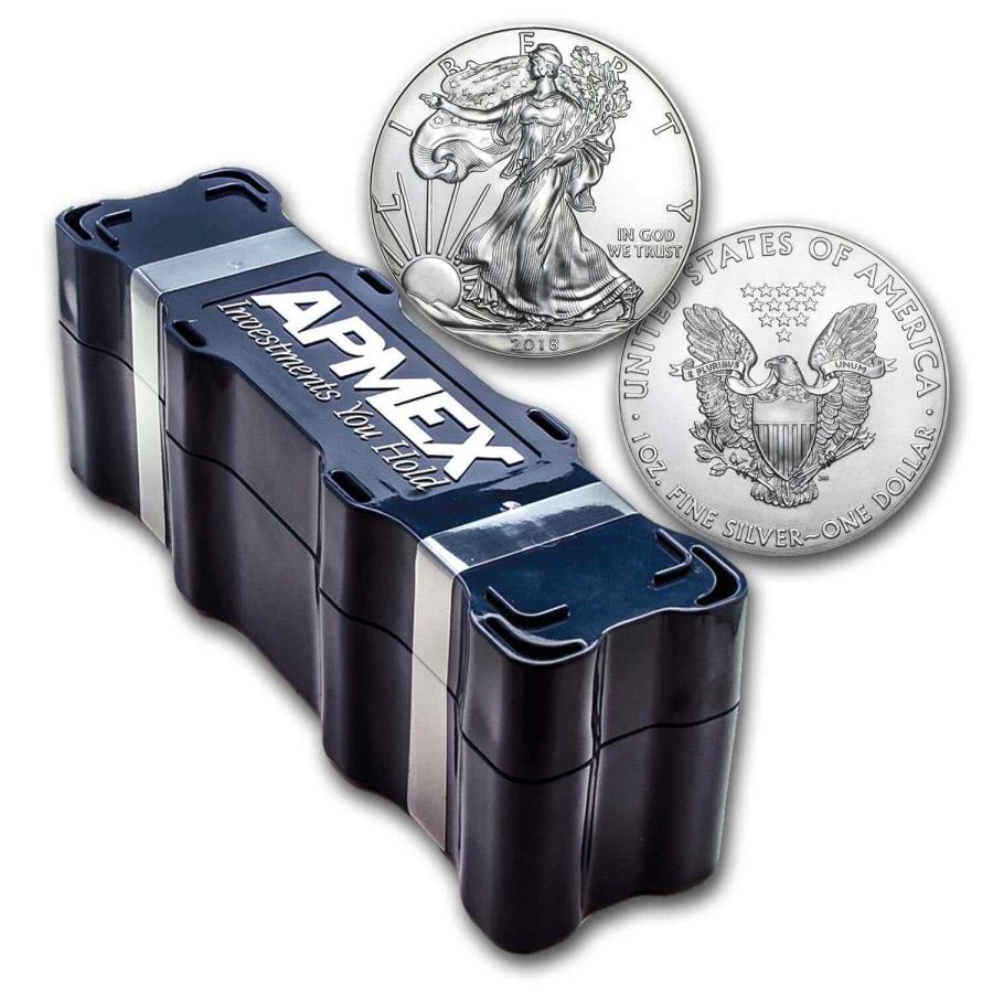 【極美品/品質保証書付】 アンティークコイン モダンコイン [送料無料] 2018 100 -Coin Silver Americal Eagle Apmex Mini Monster Box -SKU＃152634 2018 100-Coin Silver American Eagle APMEX Mini Monster Box - SKU#152634