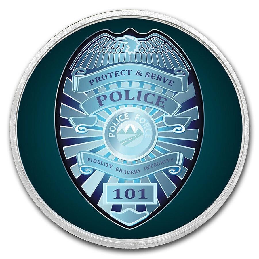 yɔi/iۏ؏tz AeB[NRC _RC [] 1IXVo[J[Eh-APMEXix@ - obWj-SKU149480 1 oz Silver Colorized Round - APMEX (Police - Badge) - SKU #149480