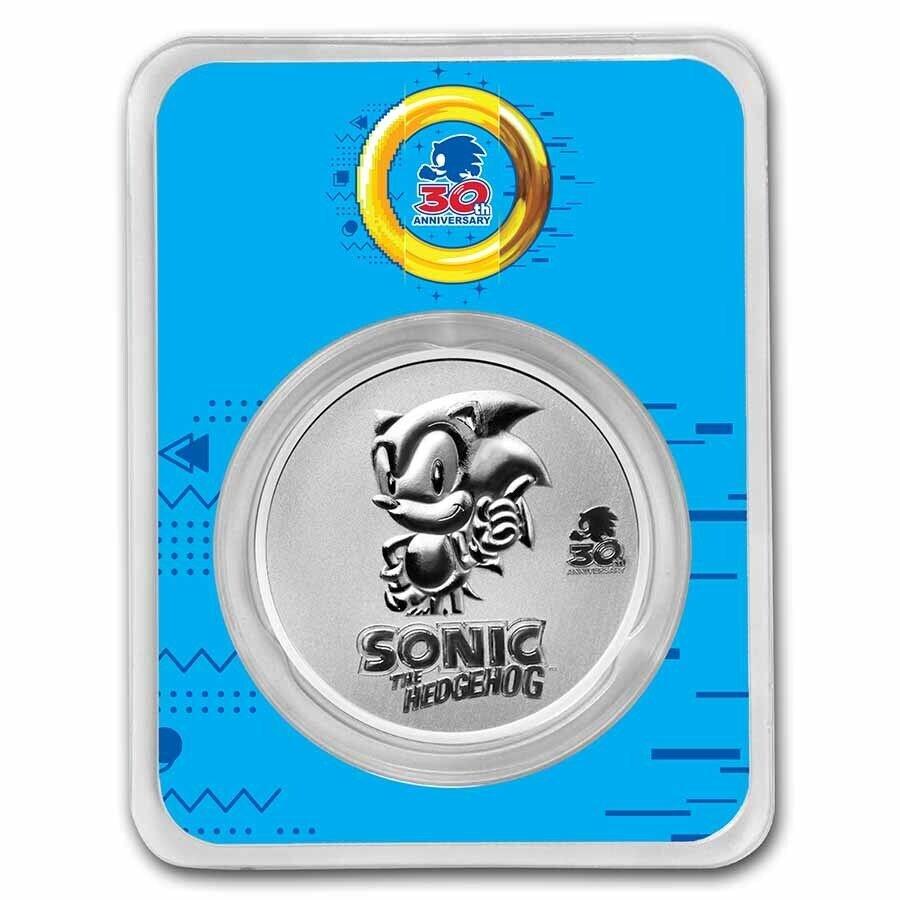 yɔi/iۏ؏tz AeB[NRC _RC [] 2021 niue 1 ozVo[\jbNnlY~30NLOw/ tep -sku233372 2021 Niue 1 oz Silver Sonic the Hedgehog 30th Anniversary w/ TEP - SKU#233372