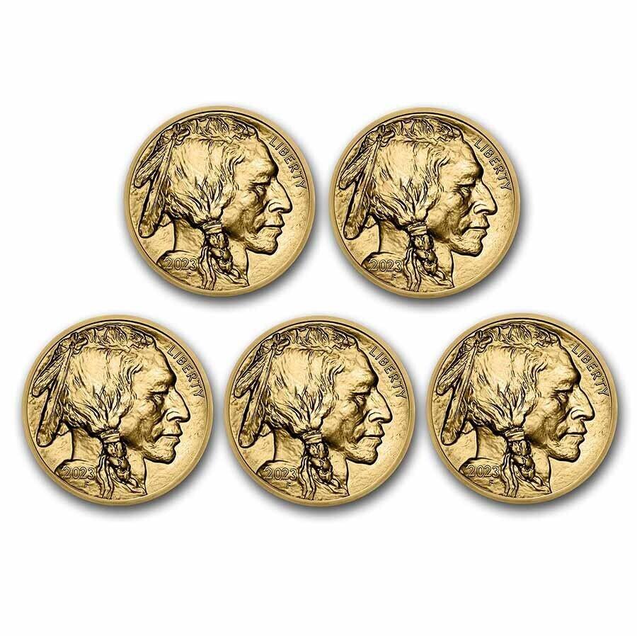 5-2023 1󥹥ɥХåեBU Lot of 5 - 2023 1 oz Gold Buffalo BU