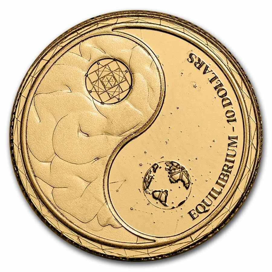 yɔi/iۏ؏tz AeB[NRC _RC [] 2022gPE1/10IXS[h$ 10ύtiv[t̂悤ȁj-SKU256517 2022 Tokelau 1/10 oz Gold $10 Equilibrium (Prooflike) - SKU#256517