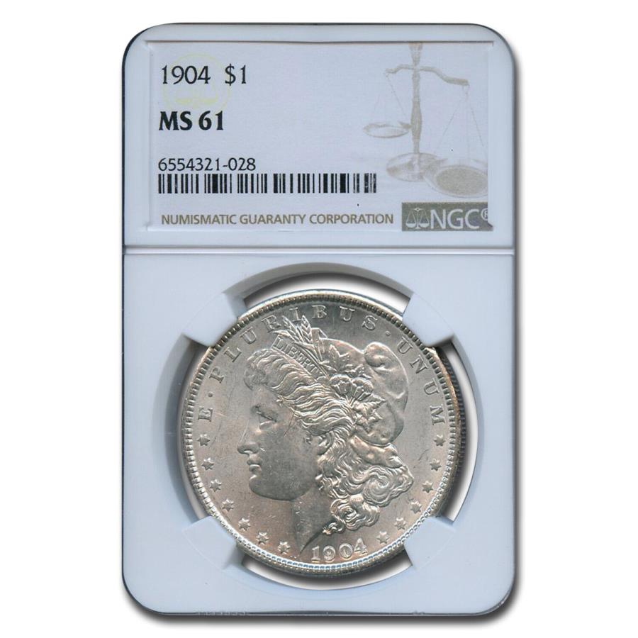 yɔi/iۏ؏tz AeB[NRC _RC [] 1904 Morgan Dollar MS -61 NGC -SKU280327 1904 Morgan Dollar MS-61 NGC - SKU#280327