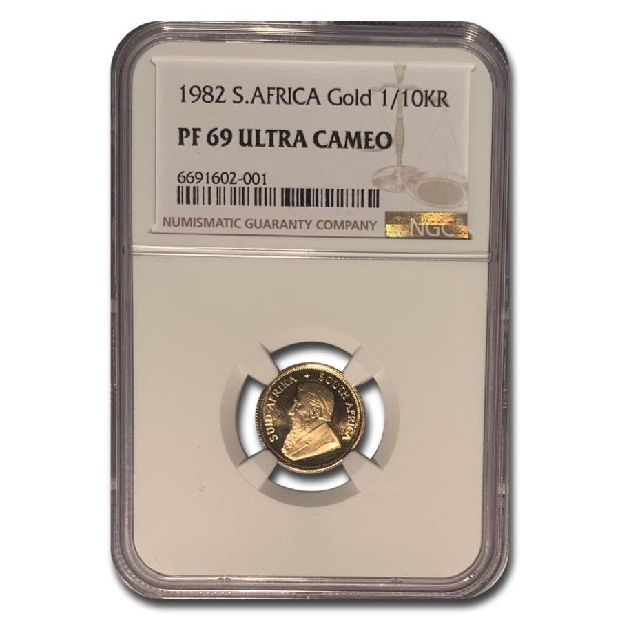 ڶ/ʼݾڽա ƥ 󥳥 [̵] 1982եꥫ1/10󥹥ɥ롼PF -69 UCAM NGC -SKU282136 1982 South Africa 1/10 oz Gold Krugerrand PF-69 UCAM NGC - SKU#282136