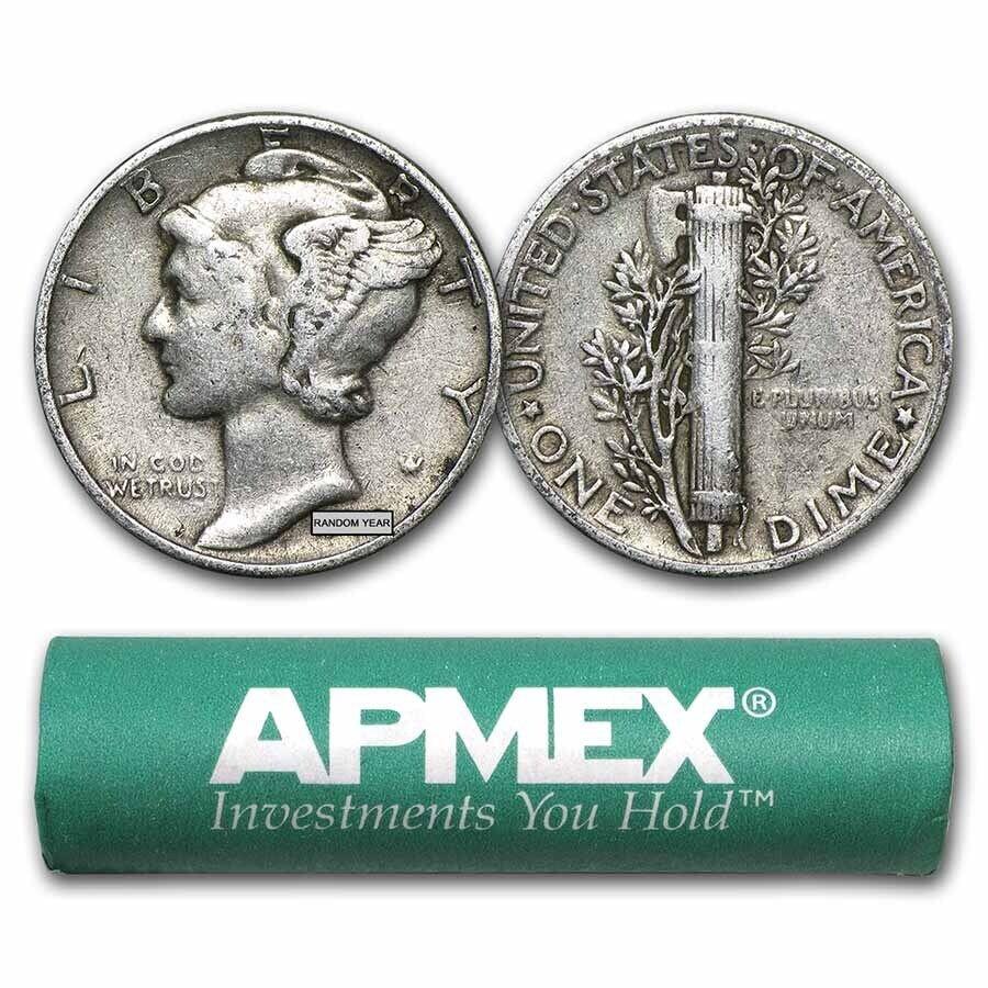 yɔi/iۏ؏tz AeB[NRC _RC [] 90Vo[}[L[_C50RC[i1916-1929j-SKU47812 90% Silver Mercury Dime 50-Coin Roll (1916-1929) - SKU #47812