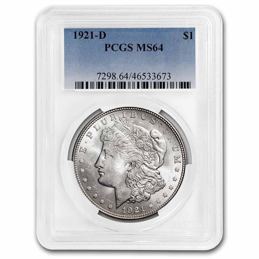 yɔi/iۏ؏tz AeB[NRC _RC [] 1921-D[KVo[_[MS-64 PCGS-SKU7573 1921-D Morgan Silver Dollar MS-64 PCGS - SKU #7573