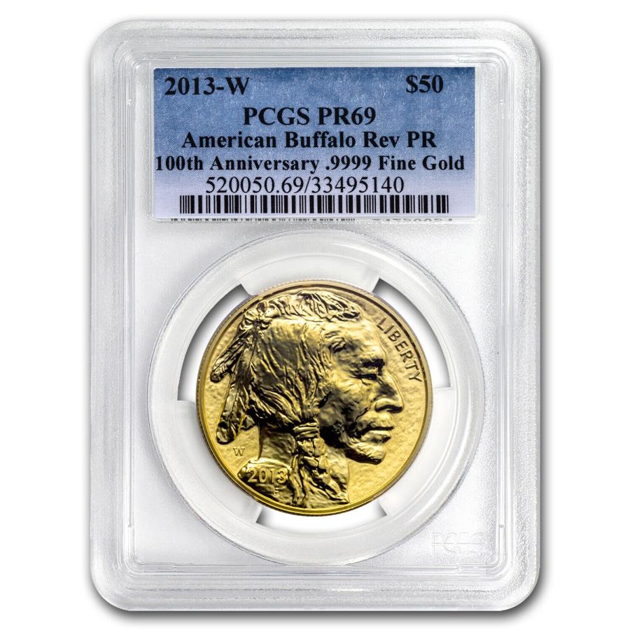 yɔi/iۏ؏tz AeB[NRC _RC [] 2013-W 1IXtv[tS[hobt@[PR-69 PCGS-SKU96012 2013-W 1 oz Reverse Proof Gold Buffalo PR-69 PCGS - SKU #96012