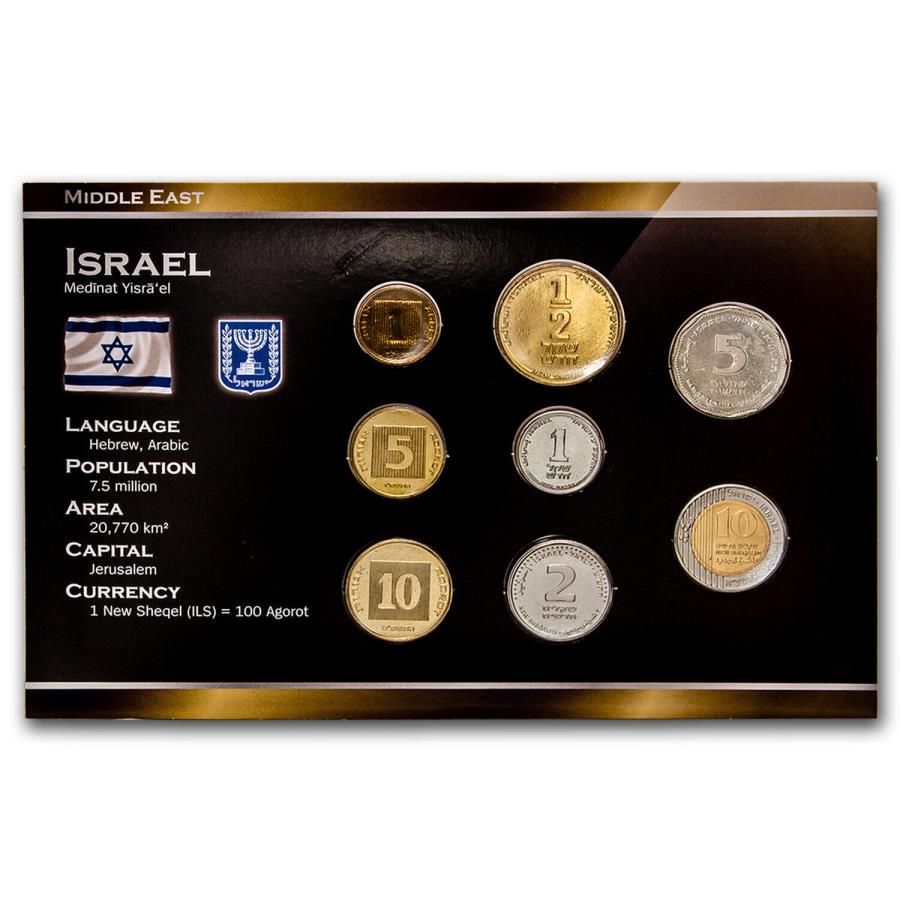 yɔi/iۏ؏tz AeB[NRC _RC [] 2005CXG1VFN-10VVFN8RCZbgBU -SKU45129 2005 Israel 1 Sheqal - 10 New Sheqalim 8-Coin Set BU - SKU #45129