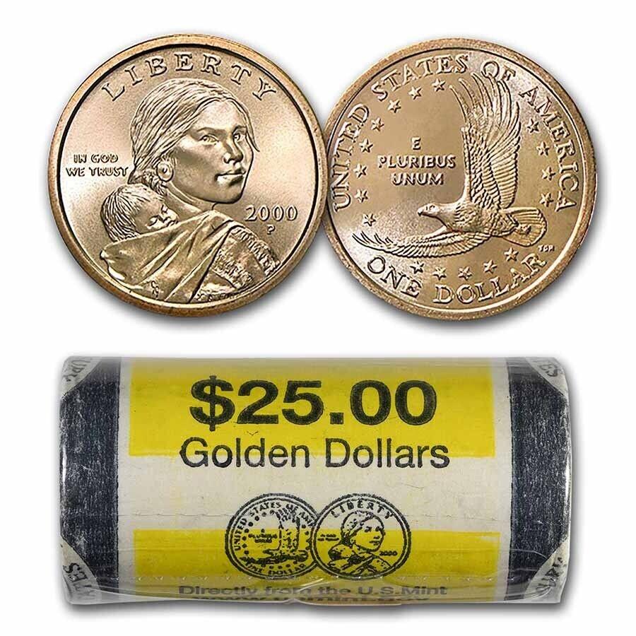  アンティークコイン モダンコイン  2000-P SACAGAWEA DOLLAR（25-COIN MINT ROLL）BU-SKU＃206442 2000-P Sacagawea Dollar (25-Coin Mint Roll) BU - SKU#206442