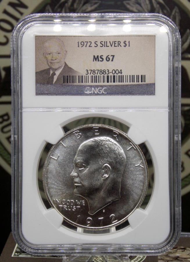  アンティークコイン モダンコイン  1972 "S" eisenhower ike silver One Dollar $ 1 NGC MS67＃004 SILVER ECC＆C、INC。 1972 "S" Eisenhower IKE Silver One Dollar $1 NGC MS67 #004 SILVER ECC&C, Inc.