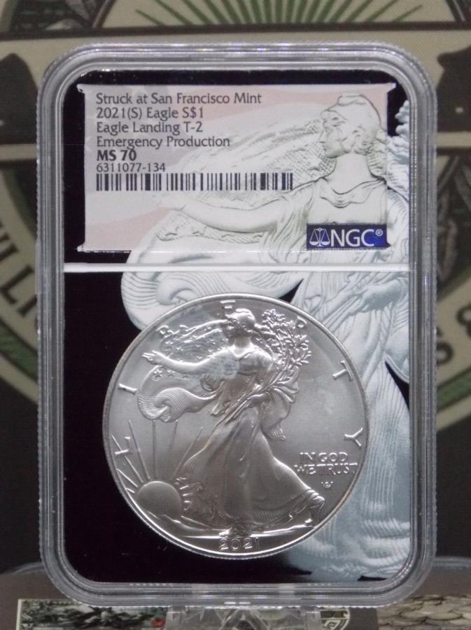 ڶ/ʼݾڽա ƥ 󥳥 [̵] 2021sAmerican Silver Eagle * Type 2 * Landing $ 1 NGC MS70134۵ECCC 2021 (S) American SILVER Eagle *TYPE 2* Landing $1 NGC MS70 #134 Emergency ECC&C