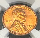yɔi/iۏ؏tz AeB[NRC _RC [] 1942-DJ[ZgNGC MS66 REDۂ̃RCF1906 1942-D LINCOLN WHEAT CENT NGC MS66 RED ACTUAL COIN #F1906