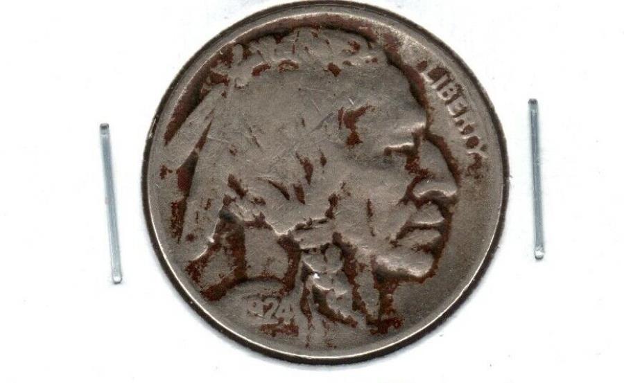 yɔi/iۏ؏tz AeB[NRC _RC [] 1924-Dobt@[jbPO[ht@CC3927 1924-D BUFFALO NICKEL GRADES FINE #C3927