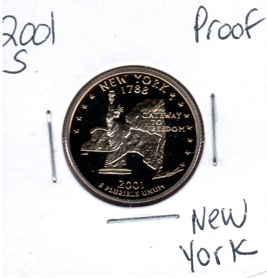 yɔi/iۏ؏tz AeB[NRC _RC [] 2001-S Clad New York State Quarter from Proof Set̎ۂ̃RCC11343 2001-S CLAD NEW YORK STATE QUARTER FROM A PROOF SET ACTUAL COIN #C11343