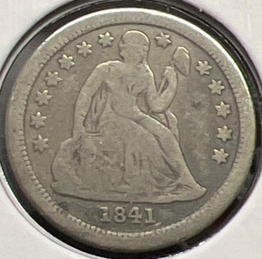 ڶ/ʼݾڽա ƥ 󥳥 [̵] 1841-O¤äХƥС॰졼ɤºݤΥC13777 1841-O SEATED LIBERTY SILVER DIME GRADES VERY GOOD ACTUAL COIN #C13777