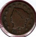 yɔi/iۏ؏tz AeB[NRC _RC [] 1827RlbgwbhZgO[hG/AGC5242 1827 CORONET HEAD LARGE CENT GRADES G/AG #C5242