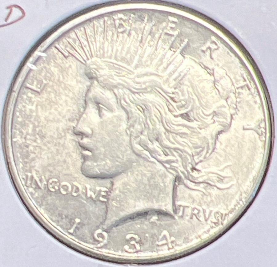 yɔi/iۏ؏tz AeB[NRC _RC [] 1934-daVo[hO[h`CXau+ۂ̃RCC14267 1934-D PEACE SILVER DOLLAR GRADES CHOICE AU+ACTUAL COIN #C14267