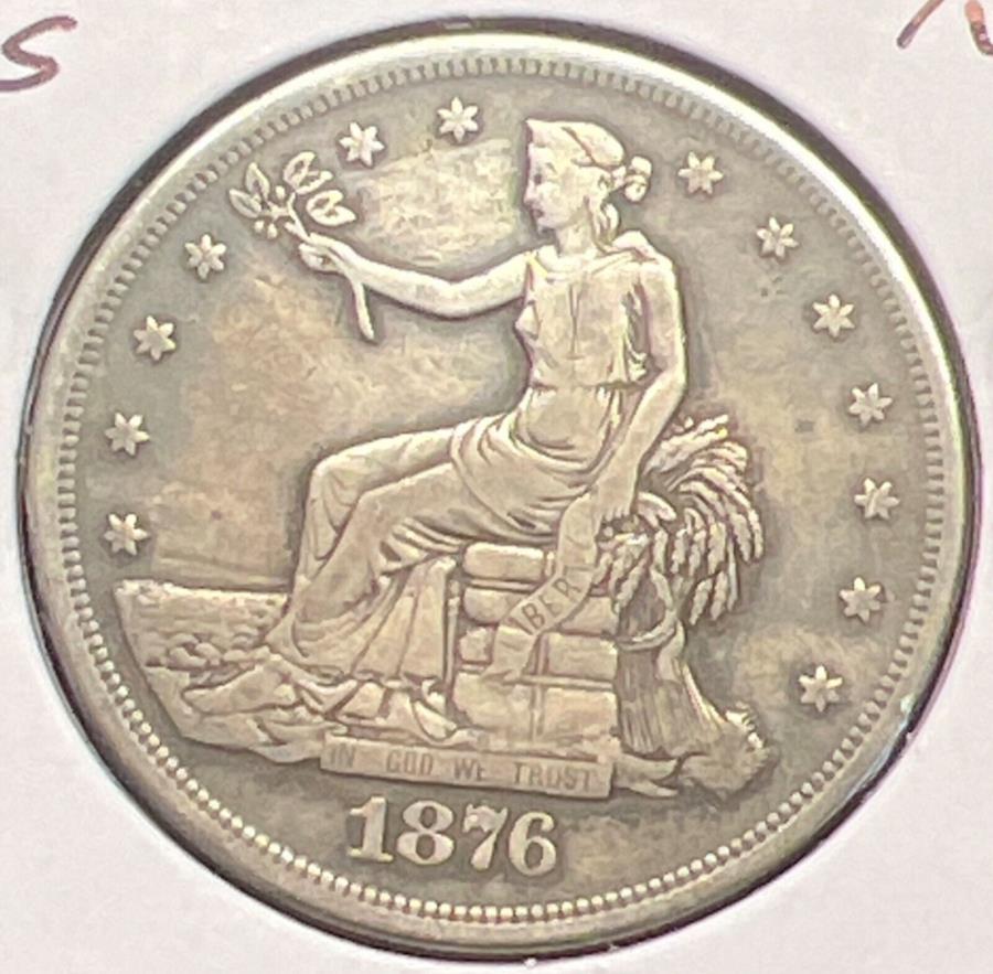  アンティークコイン モダンコイン  1876-S貿易シルバーダラーグレードf/vfまともな見た目実際のコイン＃C13589 1876-S TRADE SILVER DOLLAR GRADES F/VF DECENT LOOKER ACTUAL COIN #C13589