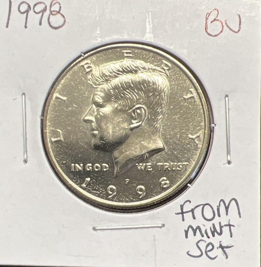 yɔi/iۏ؏tz AeB[NRC _RC [] 1998-P Kennedy̓~gZbg̎ۂ̃RCC14790璼 1998-P KENNEDY HALF DOLLAR STRAIGHT FROM A MINT SET ACTUAL COIN #C14790