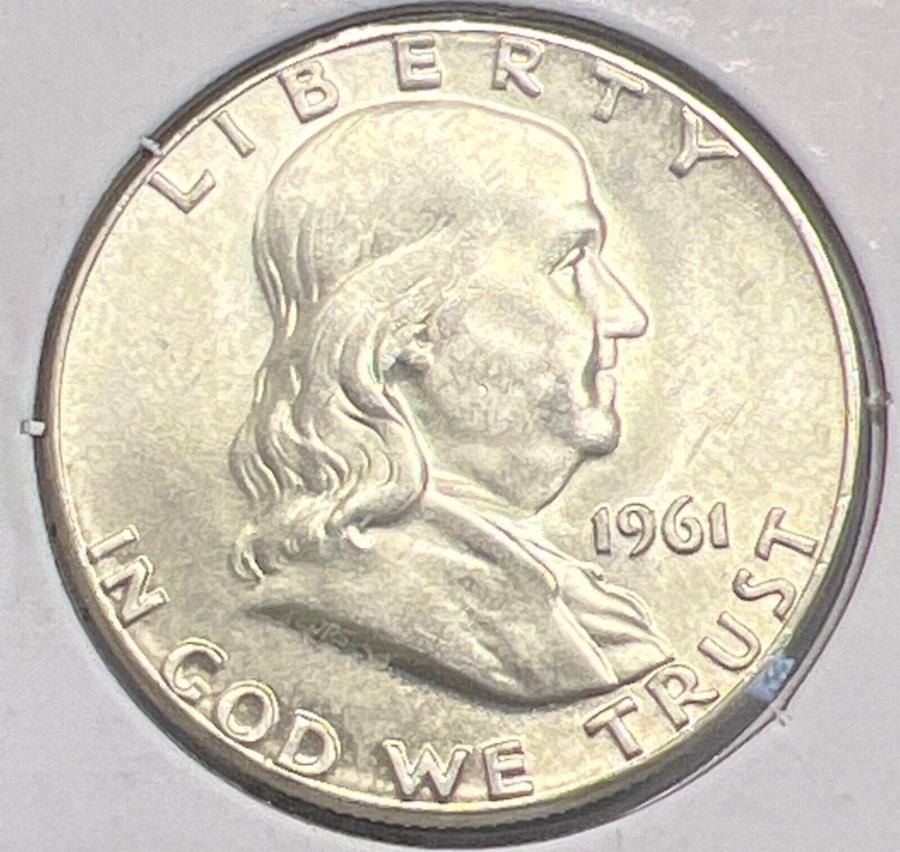 ڶ/ʼݾڽա ƥ 󥳥 [̵] 1961ե󥯥󥷥Сϡե顼֥ꥢ۴ļºݤΥC10116 1961 FRANKLIN SILVER HALF DOLLAR BRILLIANT UNCIRCULATED ACTUAL COIN #C10116