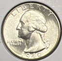 yɔi/iۏ؏tz AeB[NRC _RC [] 1940VgVo[NH[^[z+++g[ۂ̃RCC11596 1940 WASHINGTON SILVER QUARTER UNCIRCULATED+++ TONED ACTUAL COIN #C11596