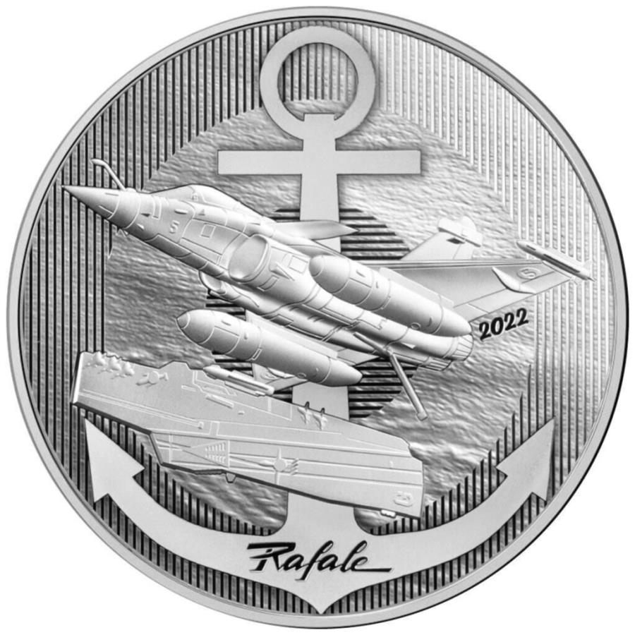 【極美品/品質保証書付】 アンティークコイン モダンコイン 送料無料 Rafale Aviation and History Silver Coin（10th）2022-フランス-5オンスpp- Rafale Aviation and History Silver Coin (10th) 2022 - France - 5 Oz PP-