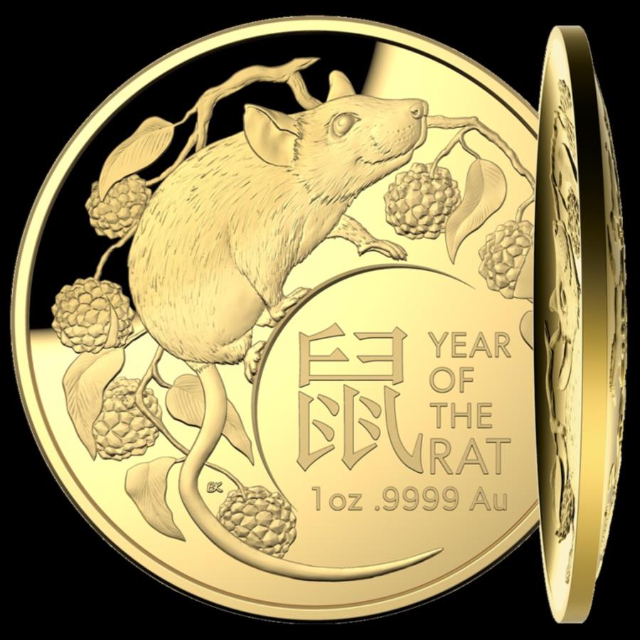 【極美品/品質保証書付】 アンティークコイン モダンコイン [送料無料] ラット月seriesの2020年のゴールドコイン - オーストラリア - 丸天井-1 oz pp- 2020 Year of the Rat Lunar Series Gold Coin - Australia - Vaulted - 1 Oz PP-