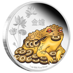 シルバーコインマネーマネーマネーヒキガエ Silver Coin Money Toad Money Toad Feng Shui (7th) 2016 - Niue - In Case - 1oz PP-