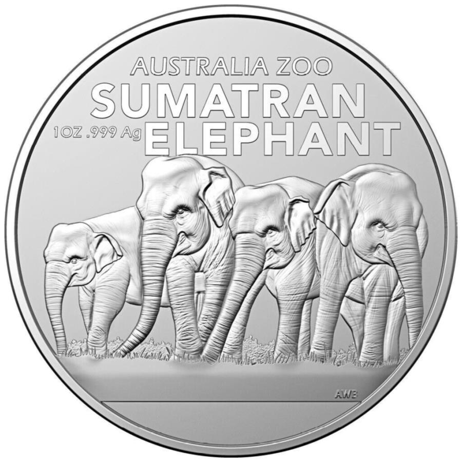 【極美品/品質保証書付】 アンティークコイン モダンコイン [送料無料] 2022スマトラ象 - オーストラリア動物園 3番目 シルバーコイン - オーストラリア-1オンスst- 2022 Sumatran Elephant - …