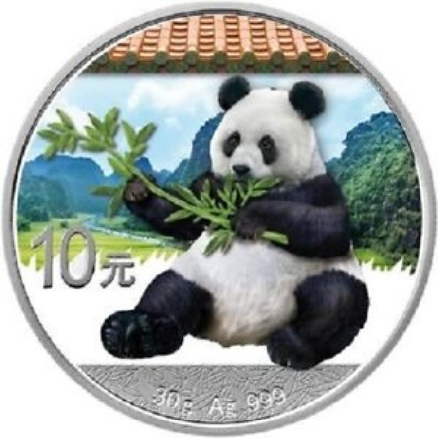 2017 China Panda Silver Coin -Product Card -30 gr st in color- 2017 Ch...