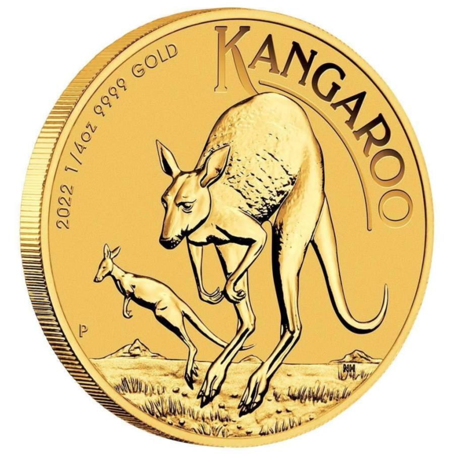 【極美品/品質保証書付】 アンティークコイン モダンコイン [送料無料] 2022カンガルーナゲットゴールドコイン - オーストラリア - 投資コイン-1/4オンスst- 2022 Kangaroo Nugget Gold Coin -…