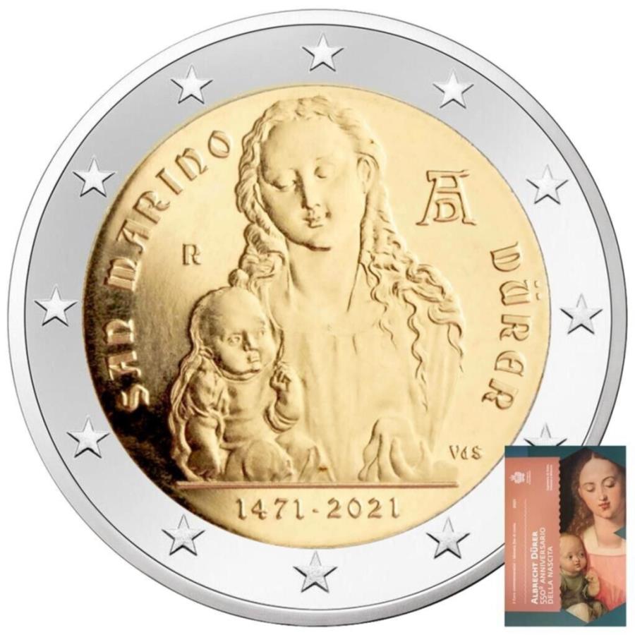 ڶ/ʼݾڽա ƥ 󥳥 [̵] ޥ2桼֥ҥȥǥ塼顼550Ф2021-֥ꥹ-ST- San Marino 2 Euro Albrecht D?rer 550th Birthday 2021 - in blister card - ST-