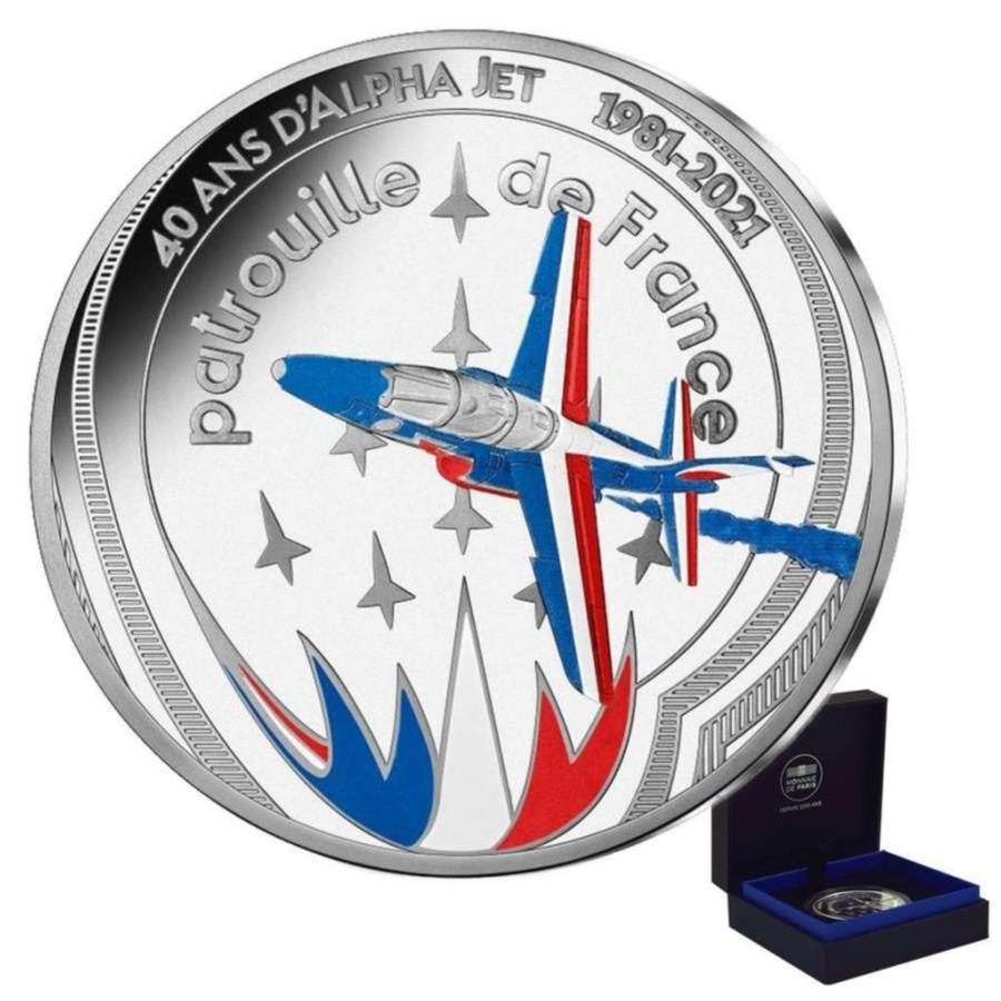 【極美品/品質保証書付】 アンティークコイン モダンコイン 送料無料 アルファジェットアビエーションアンドヒストリーシルバーコイン（9日）2021フランス-22.2 gr pp- Alpha Jet Aviation and History Silver Coin (9th) 2021 France - 22.2 gr PP-