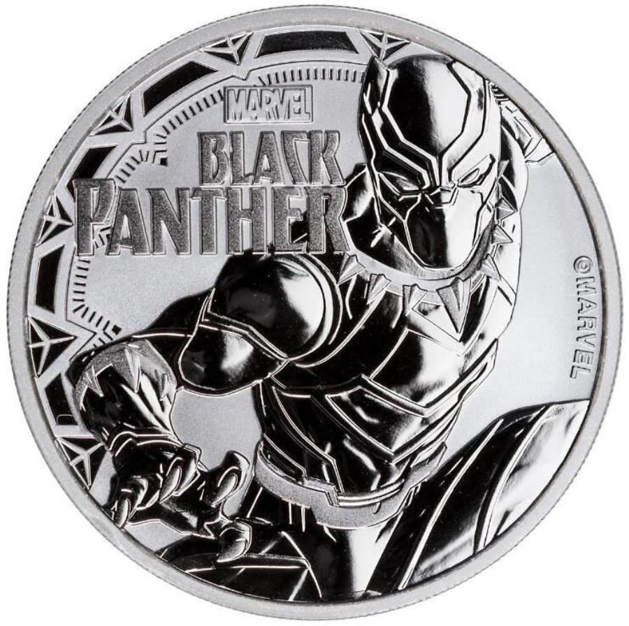 Marvel?3Black Panther?Silver Coin 2018 -Tuvalu-񥳥-1 oz st- Marvel...