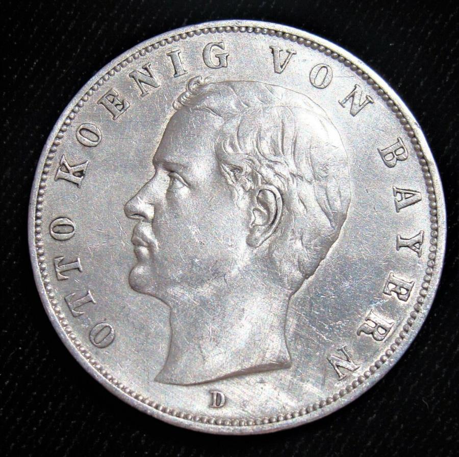 ɥġХХꥢ1909-D 3ޡС󡣹顪 GERMANY: BAVARIA 1909-D 3 MARK SILVER ...