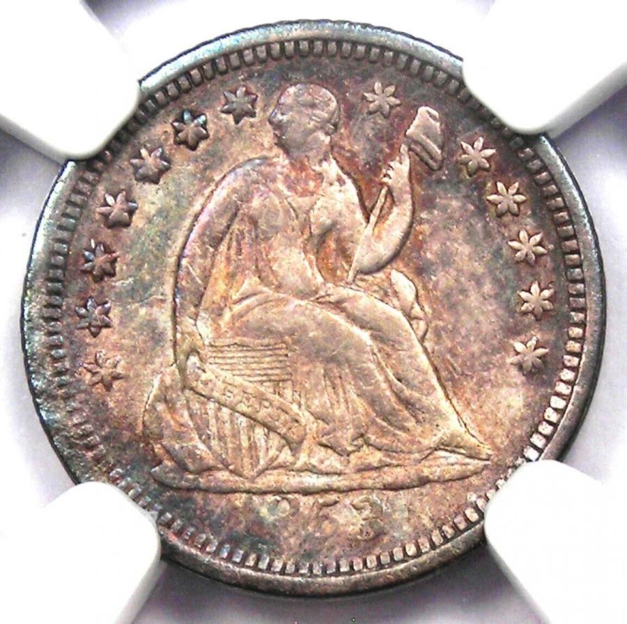 yɔi/iۏ؏tz AeB[NRC _RC [] 1853 -oĂȂoeBn[t_CH10C -NGC AUڍ - AoGeBI 1853-O No Arrows Seated Liberty Half Dime H10C - NGC AU Details - Rare Variety!