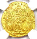 コンスタンティンVI&Irene AV Solidus Gold Coin 787-797 AD -CERTIFIED NGC AU Constantine V...