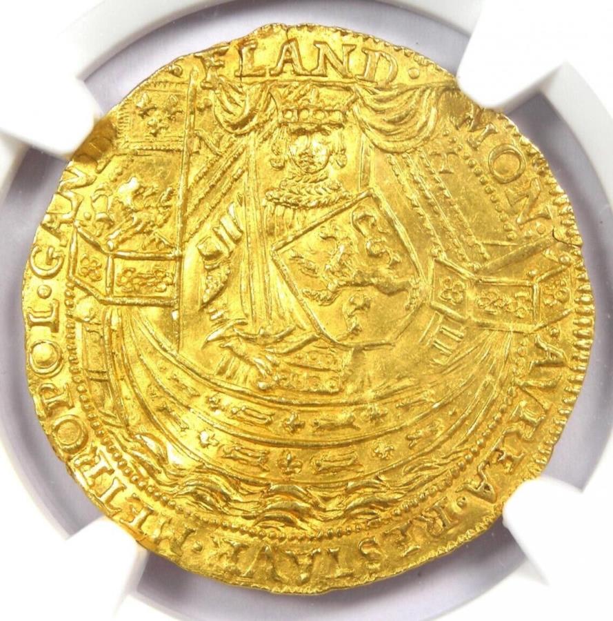  アンティークコイン モダンコイン  1582ゴールドベルギーノーブルゲントコイン - 認定NGC MS63（bu unc） - トップポップ1/0！ 1582 Gold Belgium Noble Ghent Coin - Certified NGC MS63 (BU UNC) - Top Pop 1/0!