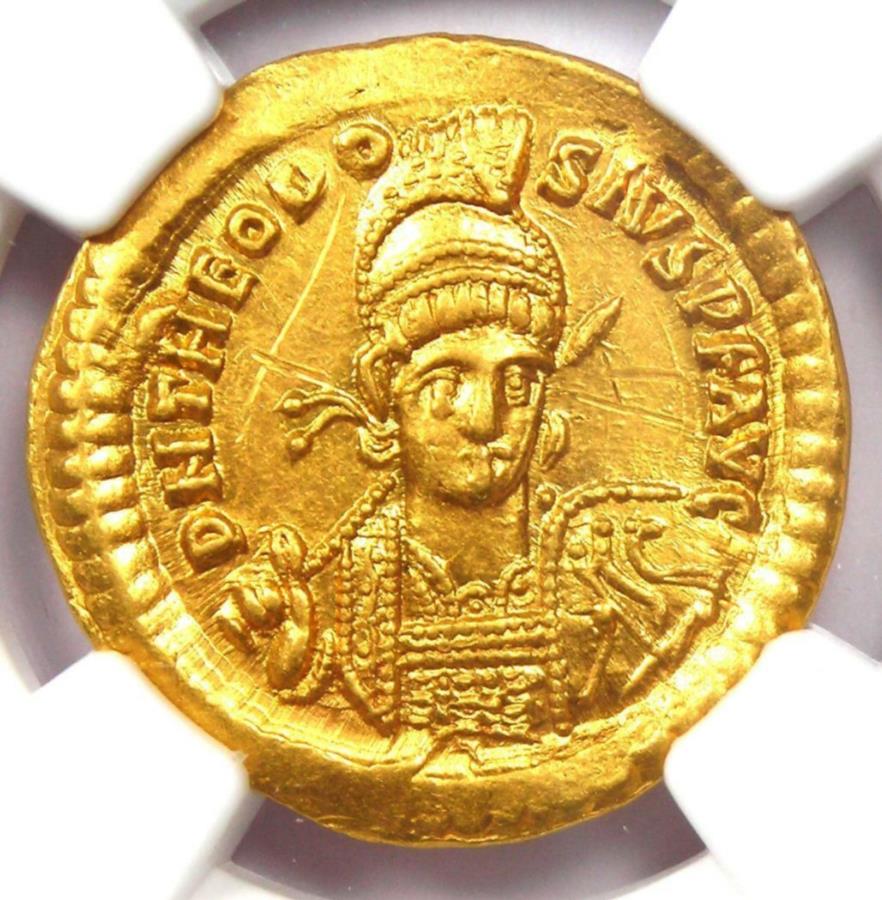 【極美品/品質保証書付】 アンティークコイン モダンコイン [送料無料] Theodosius II Av Solidus Gold Roman Empire Coin 402-450 AD -CERTIFIED NGC AU Theodosius II AV Solidus Gold Roman Empire Coin 402-450 AD - Certified NGC AU