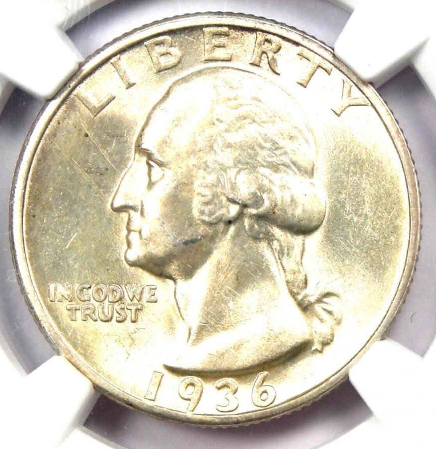 yɔi/iۏ؏tz AeB[NRC _RC [] 1936 -dVgNH[^[25CRC - FNGCz̏ڍׁiUNC MSj 1936-D Washington Quarter 25C Coin - Certified NGC Uncirculated Details (UNC MS)