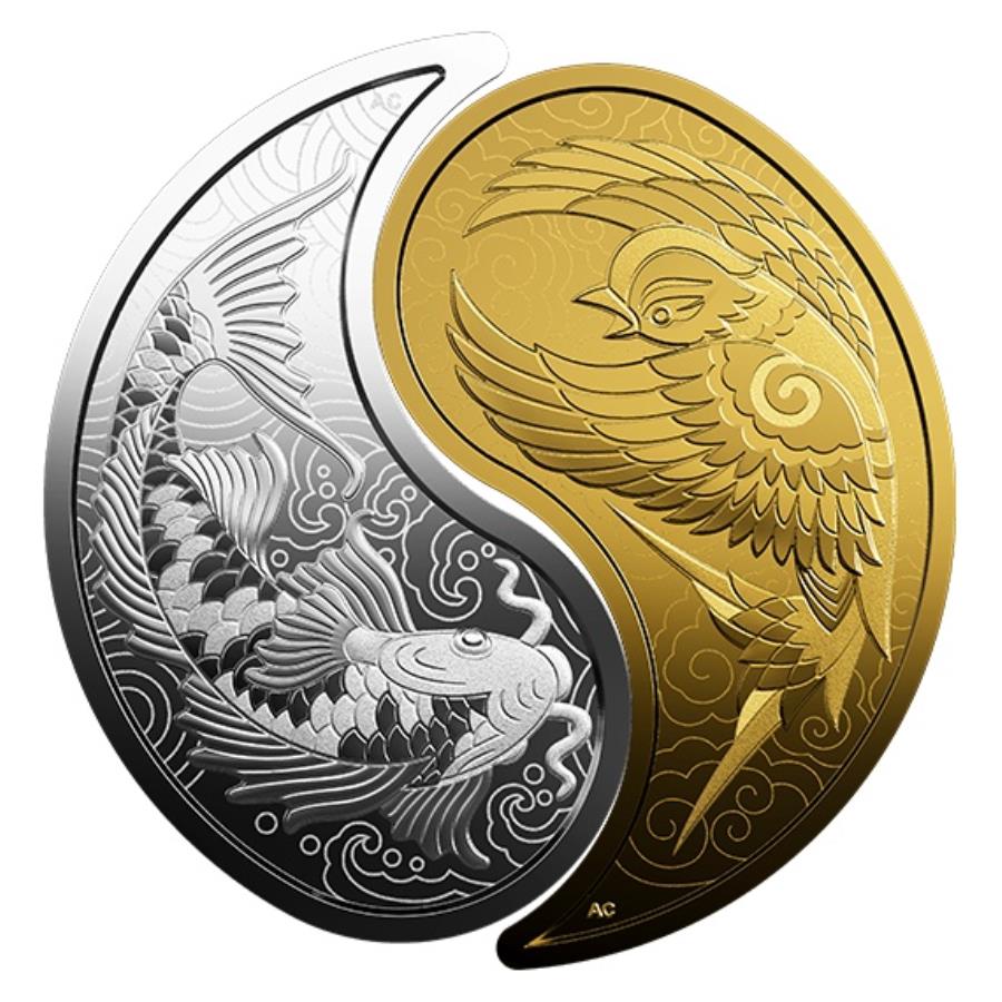 yɔi/iۏ؏tz AeB[NRC _RC [] Ji_2019 200 $ Yin Yang Koi Fish Sparrow Pure Gold and Silver Coins Canada 2019 200$ Yin Yang Koi Fish Sparrow Pure Gold and Silver Coins