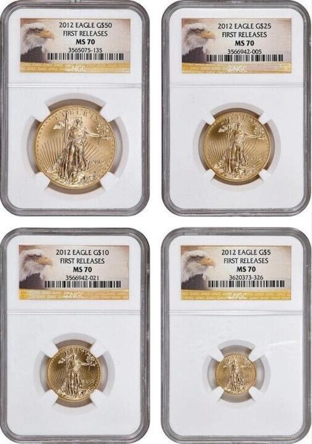 yɔi/iۏ؏tz AeB[NRC _RC [] USA 2012 American Gold Eagle Set 1.85 Oz Gold Proof Four Coin Set NGC MS70 USA 2012 American Gold Eagle Set 1.85 oz Gold Proof Four Coin Set NGC MS70