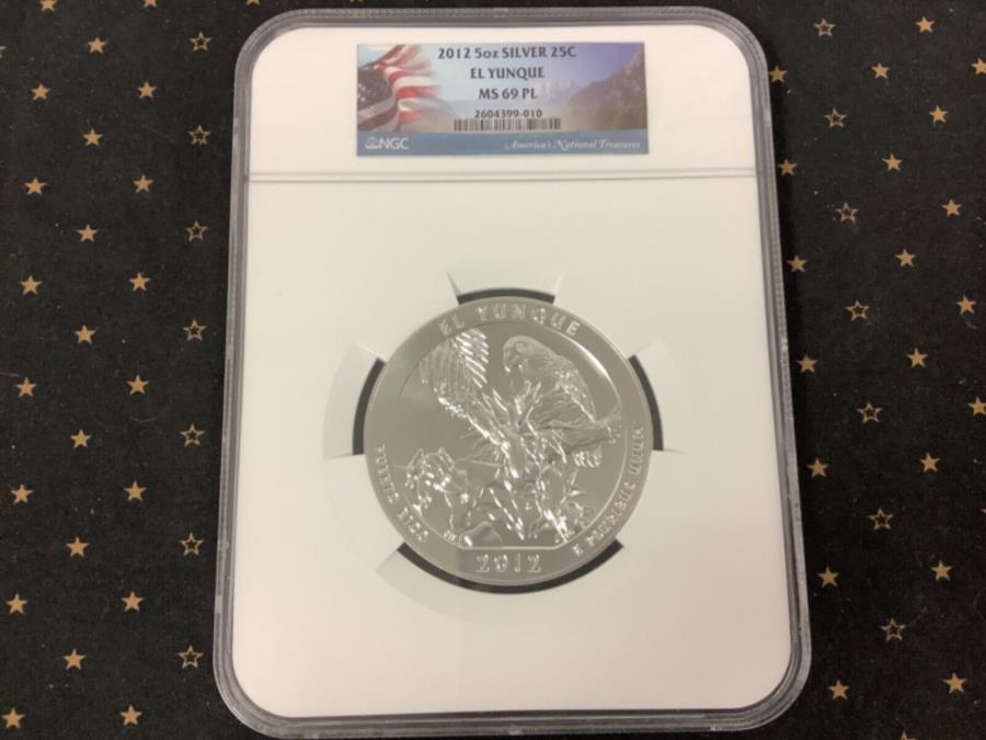  アンティークコイン モダンコイン  2012 El Yunque 5 Oz Silver -NGC Graded MS69 PL -ATB -GEMのような証拠！ 2012 EL YUNQUE 5 OZ SILVER - NGC GRADED MS69 PL - ATB - Proof Like Gem!