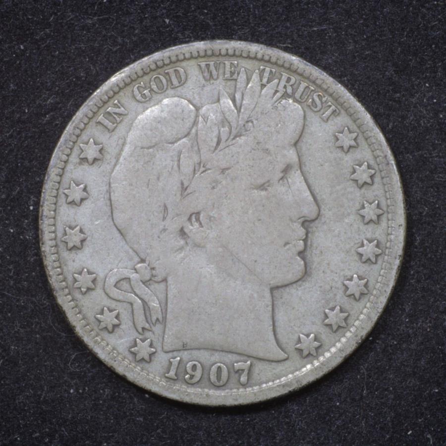 ڶ/ʼݾڽա ƥ 󥳥 [̵] 1907 -SССϡե顼 - ե-90󥷥С!! - Ũʥ!! 1907-S Barber Half Dollar - FULL RIMS - 90% Silver!! - NICE COIN!!