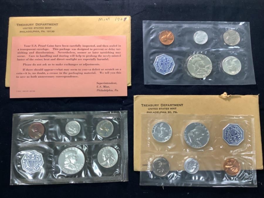 yɔi/iۏ؏tz AeB[NRC _RC [] 3US~gv[tZbg - 1961pA1962pA1963p Lot of 3 US Mint Proof Sets- 1961P, 1962P, and 1963P