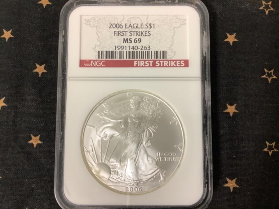  アンティークコイン モダンコイン  2006（MS69）$ 1 American Silver Eagle NGC Graded Coin -First Strike A73.915 2006 (MS69) $1 American Silver Eagle NGC Graded Coin - First Strike A73.915