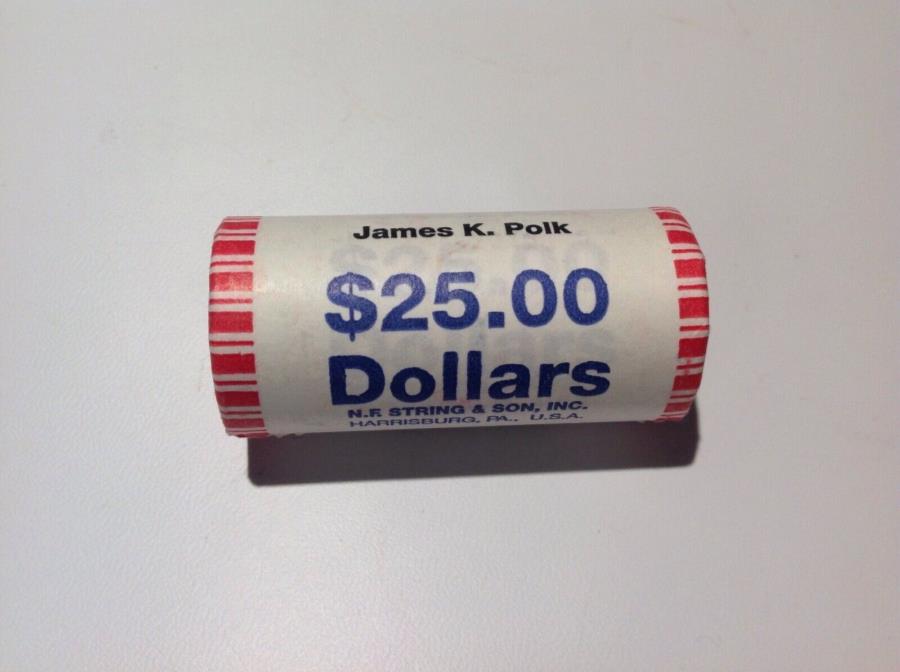 2009 James K. Polk Concirculated Presidential Dollar Coin Roll̤Benl7...