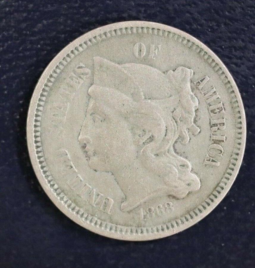 1868 3ȥ˥å-L17D37 1868 3 Cent Nickel - L17D37