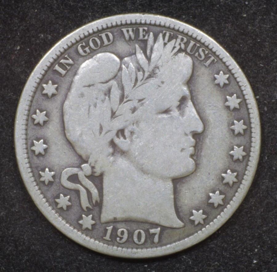yɔi/iۏ؏tz AeB[NRC _RC [] 1907 -St90Vo[n[t_[ - oeBwbh - L[f[g!! 1907-S Barber 90% Silver Half Dollar - Liberty Head - KEY DATE!!